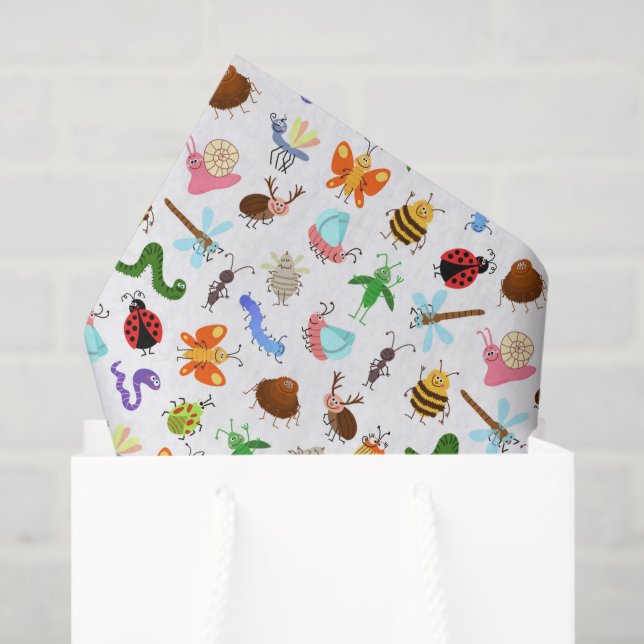 Insects Decoupage Paper, Bugs Tissue Paper (Gift Bag)