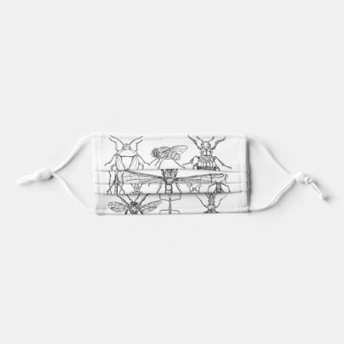 Insects Design on Cloth Face Mask with Filter Slot