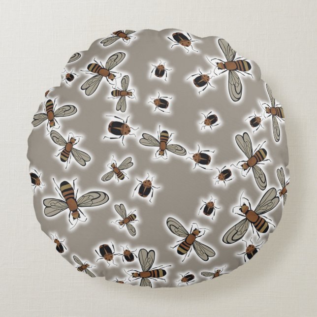 insects Duvet Cover Round Pillow (Front)