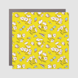 Insects Flowers Butterflies: Summer Seamless Patte Car Magnet
