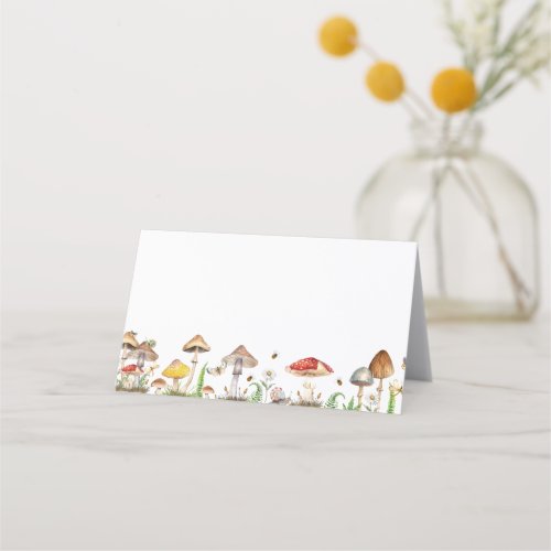 Insects  Mushroom Woodland Baby Shower Place Card