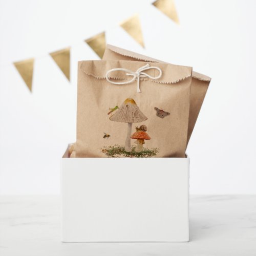 Insects Mushroom Woodland Nature Baby Shower Favor Bag