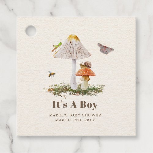 Insects Mushroom Woodland Nature Baby Shower Favor Tags