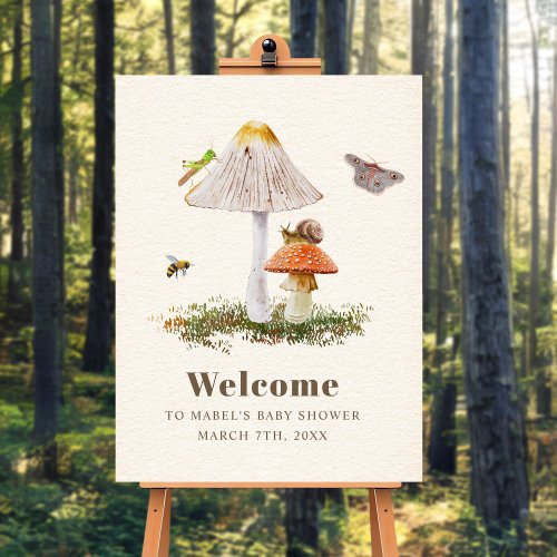Insects Mushroom Woodland Nature Baby Shower  Foam Board