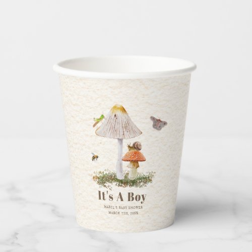 Insects Mushroom Woodland Nature Baby Shower  Paper Cups