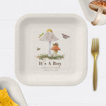 Insects Mushroom Woodland Nature Baby Shower  Paper Plates<br><div class="desc">Nature storybook page inspired baby shower theme featuring illustration of two mushrooms surrounded by moth,  bee,  grasshopper,  and snail.</div>