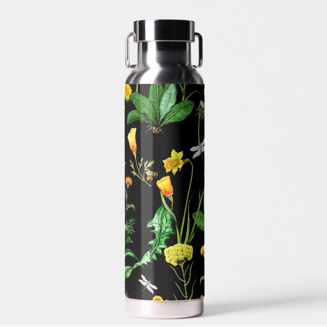 Insects on Herb Plants   Water Bottle (Front)