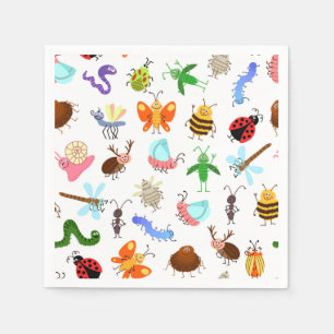 Insects Paper Napkins, Bug Birthday Party Supplies Napkins