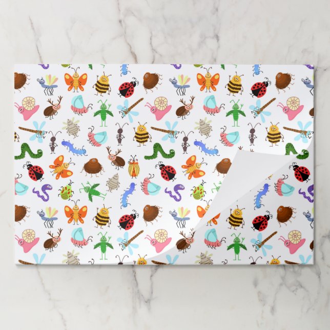 Insects Paper Placemats, Bugs Birthday Party Mats (Folded)