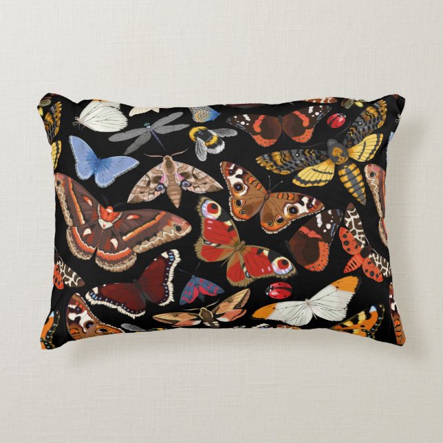 Insects seamless pattern accent pillow (Front)
