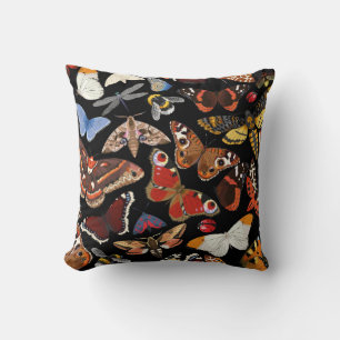 Insects seamless pattern throw pillow