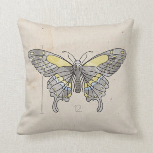 Insects Series- Dragonfly + Butterfly 2 for 1 Throw Pillow