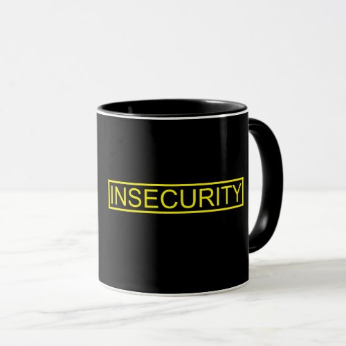 Insecurity funny yellow security guard mug
