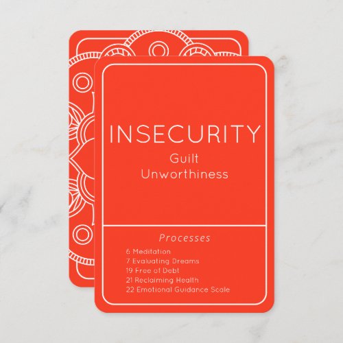 Insecurity Law of Attraction Emotion Process Card