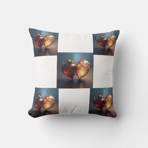 Inseparable Hearts Entwined Hearts Throw Pillow