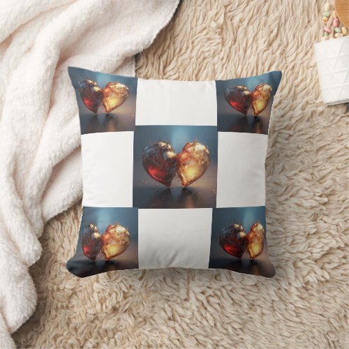 Inseparable Hearts Entwined Hearts Throw Pillow