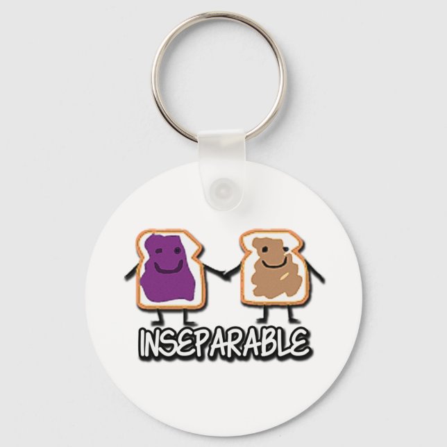 Inseparable Peanut Butter and Jelly Keychain (Front)