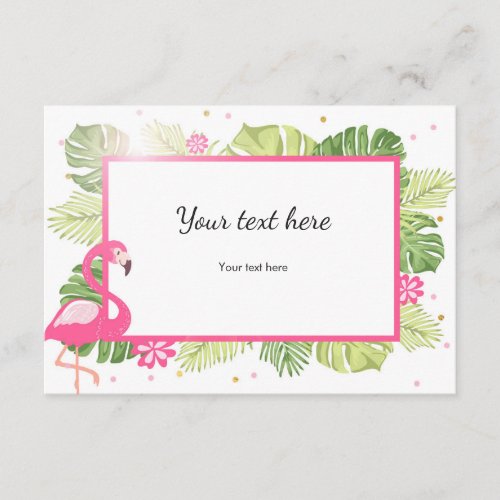 Insert card Flamingo Tropical Pink Gold Hawaii