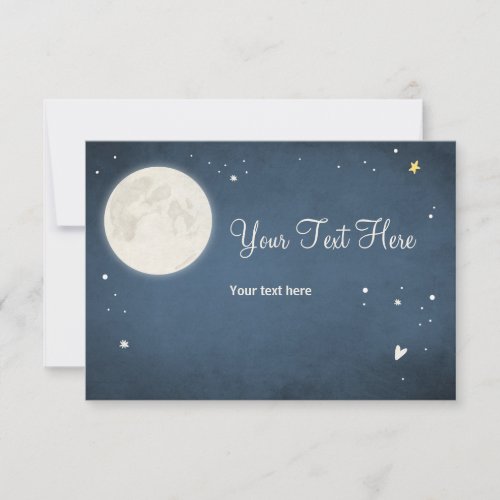 Insert card To the moon and back Baby Shower RSVP