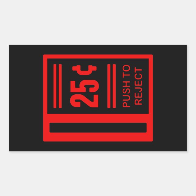 Insert Coin To Play Arcade Video Game Rectangular Sticker (Front)