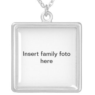Insert family foto  silver plated necklace