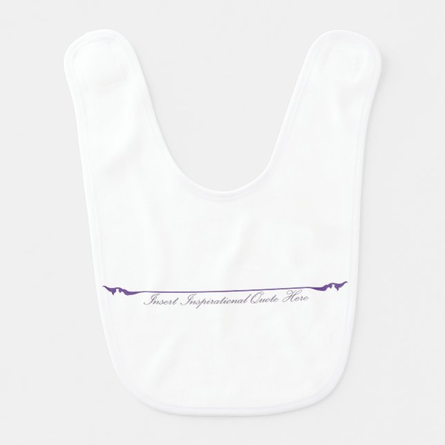 Insert Inspirational Quote Here - Purple Baby Bib (Front)