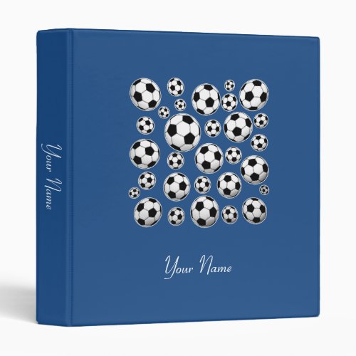 Insert Name _ Classic Blue Soccer Ball Binder