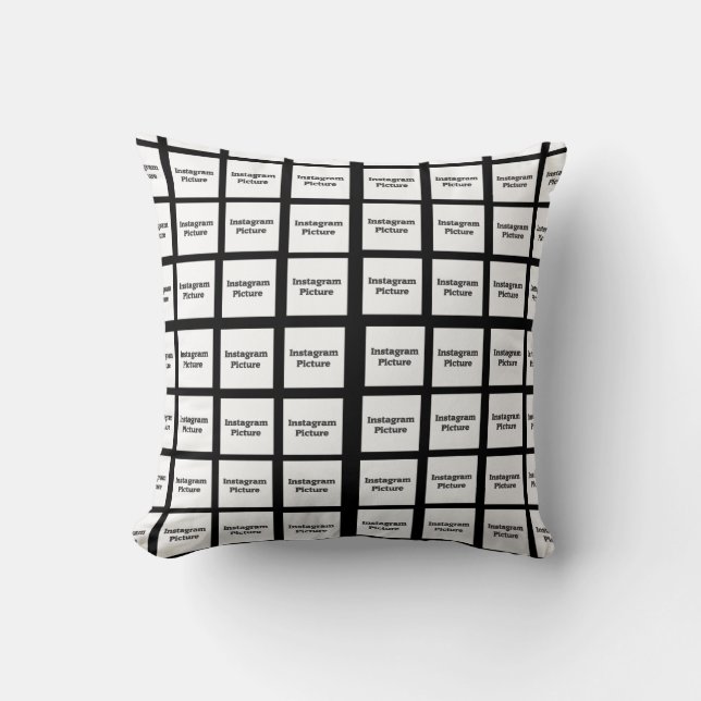Insert Photos or Instagram Throw Pillow (Front)