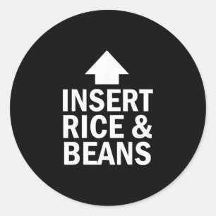 Insert Rice And Beans Thanksgiving Pointing Arrow Classic Round Sticker