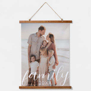 Insert Your Family Photo Memory Wood Scroll Hanging Tapestry