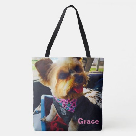 Insert Your Image Here Personalized Pooch Photo Tote Bag