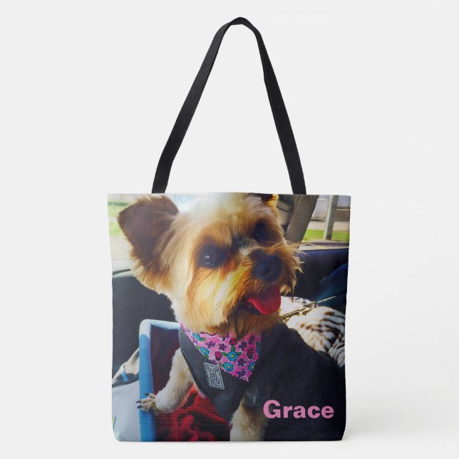 Insert Your Image Here Personalized Pooch Photo Tote Bag (Front)