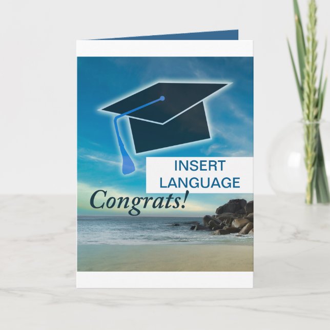 Insert your language for graduation wish greeting card (Front)