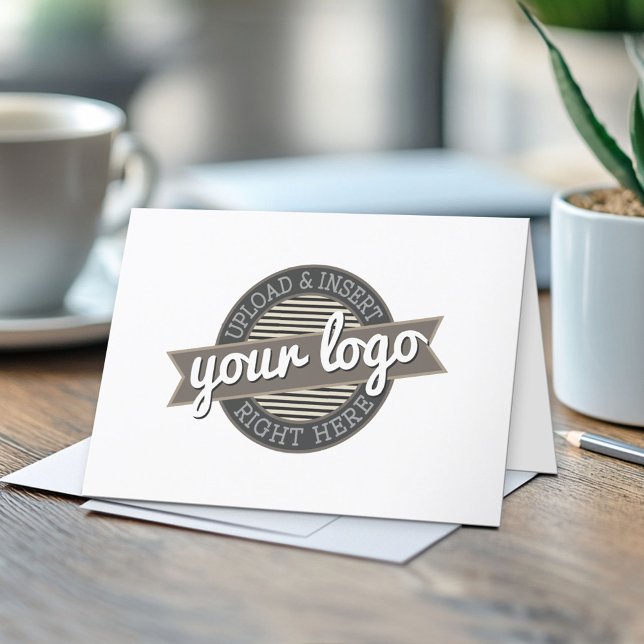 Insert Your Logo on the front of a  Letterpress Thank You Card (Custom Greeting Card)