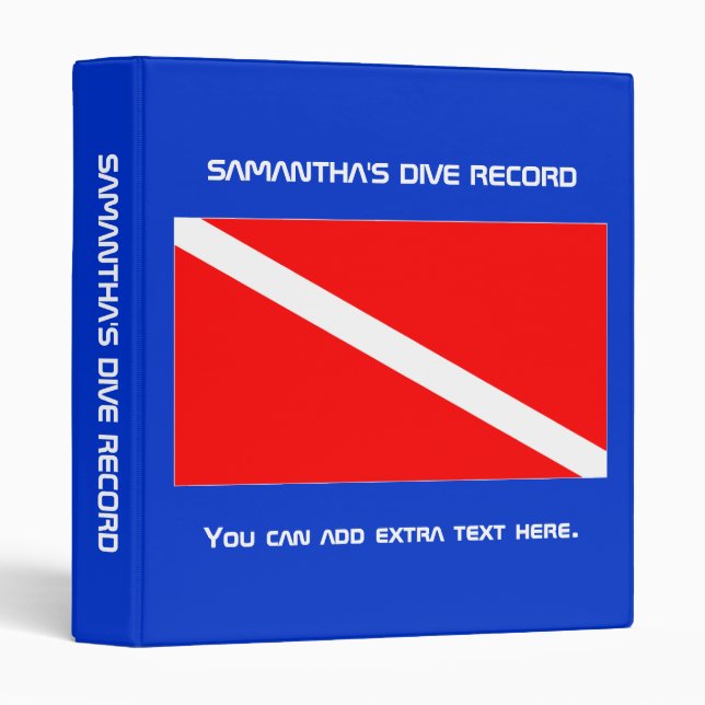 INSERT YOUR NAME - DIVE RECORD 3 RING BINDER (Front/Spine)