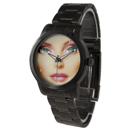 Insert Your Own Image Coolest  DIY Black Bracelet Wrist Watch