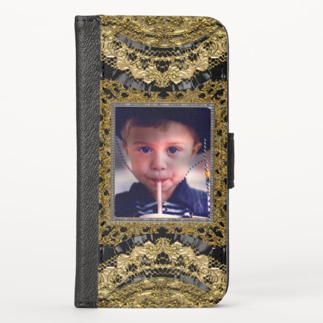 Insert Your Own Photo Baroque Beauty iPhone Wallet Case (Front)