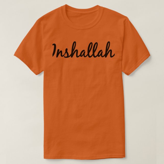 Inshallah if Allah wills Arabic T-Shirt (Design Front)