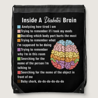 Inside A Diabetes Brain Drawstring Bag