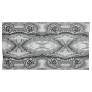 Inside a semi-precious stone gray large pattern pillow case