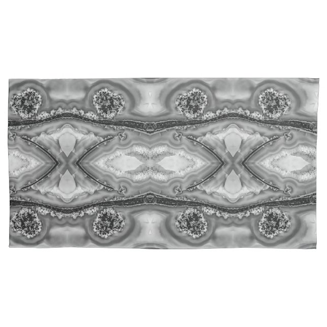 Inside a semi-precious stone gray large pattern pillow case (Front)