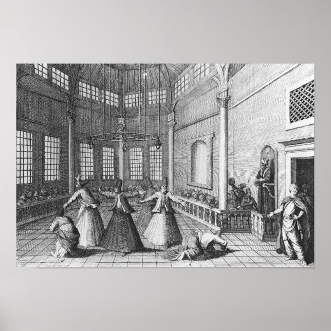 Inside a Turkish Mosque, illustration Poster (Front)