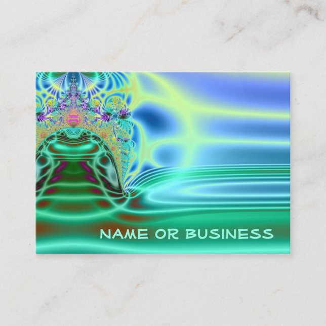 Inside A Water Drop Abstract Fractal Art Business Card (Front)