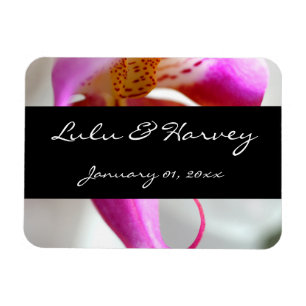 Inside a White Orchid Personal Wedding Magnet