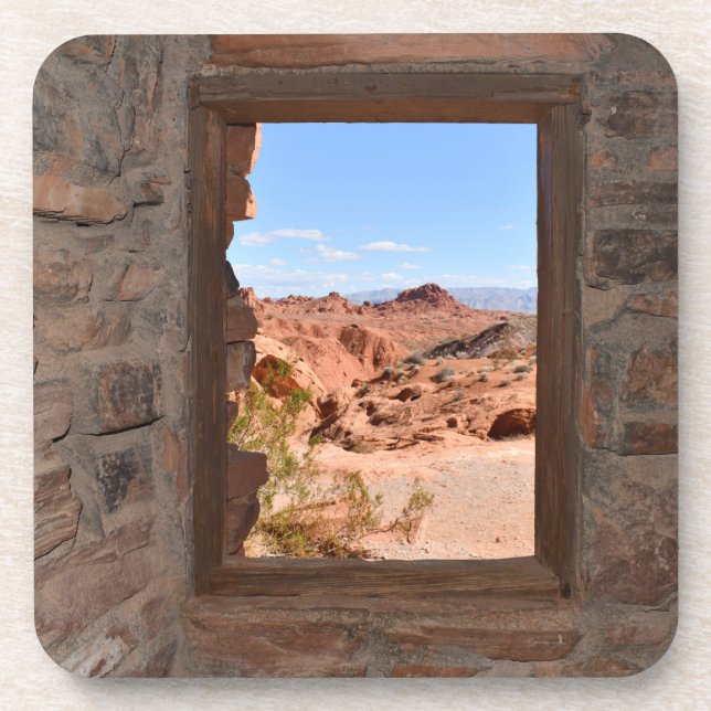 Inside cabin view of the Valley of Fire  Beverage Coaster (Front)