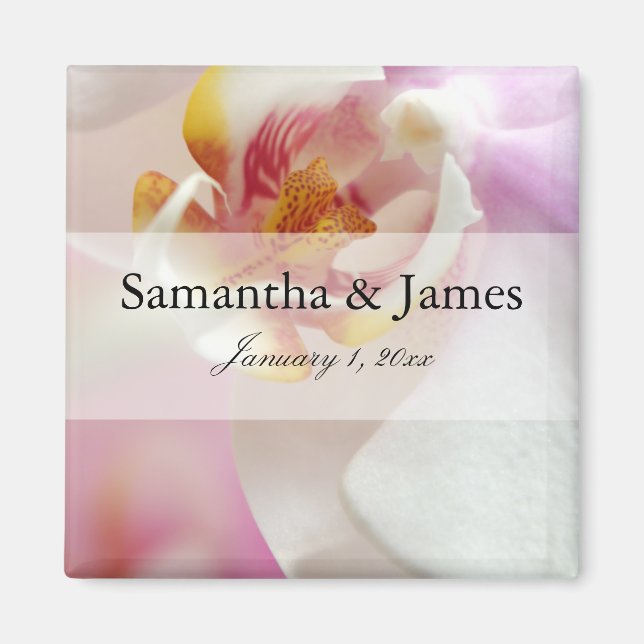 Inside Dark Red and White Orchid Magnet (Front)