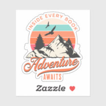 Inside Every Book Adventure Awaits Sticker