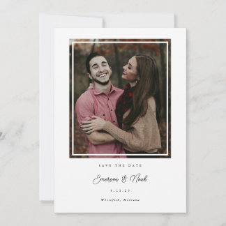 Inside Frame Modern Save the Date Photo Card