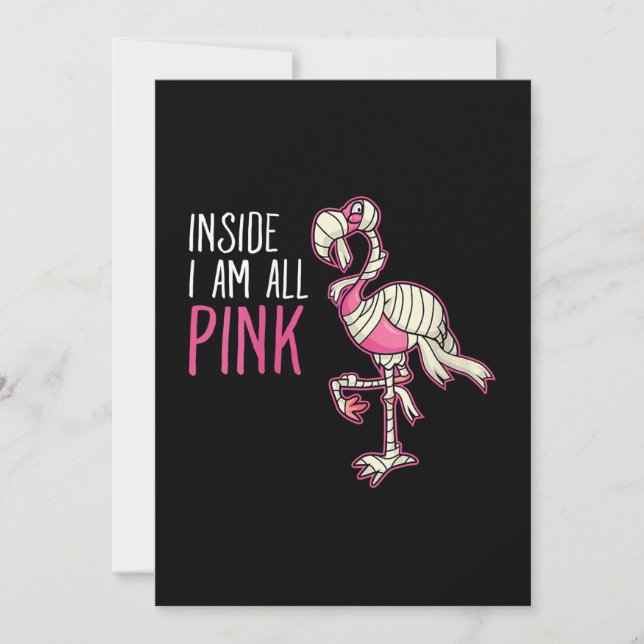 Inside I Am All Pink Flamingo | Funny Flamingo Holiday Card (Front)