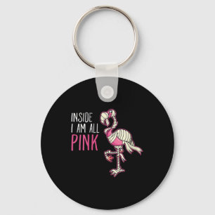 Inside I Am All Pink Flamingo Funny Flamingo Keychain